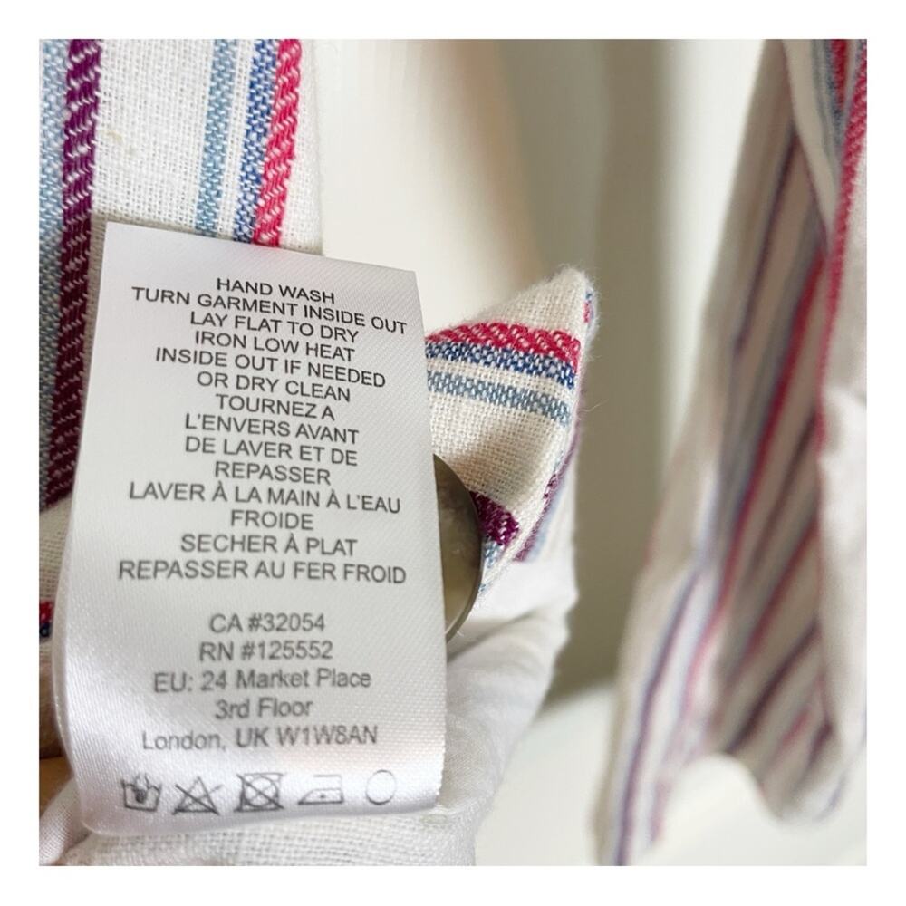 DOLAN x Anthropologie Anna Striped Double Breasted Linen Cotton Blazer NWT Sz S - Picture 11 of 11